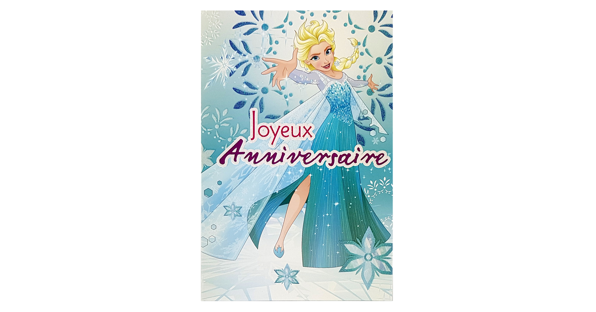 Carte Disney Joyeux anniversaire Reine des neiges Elsa. Réf. 97